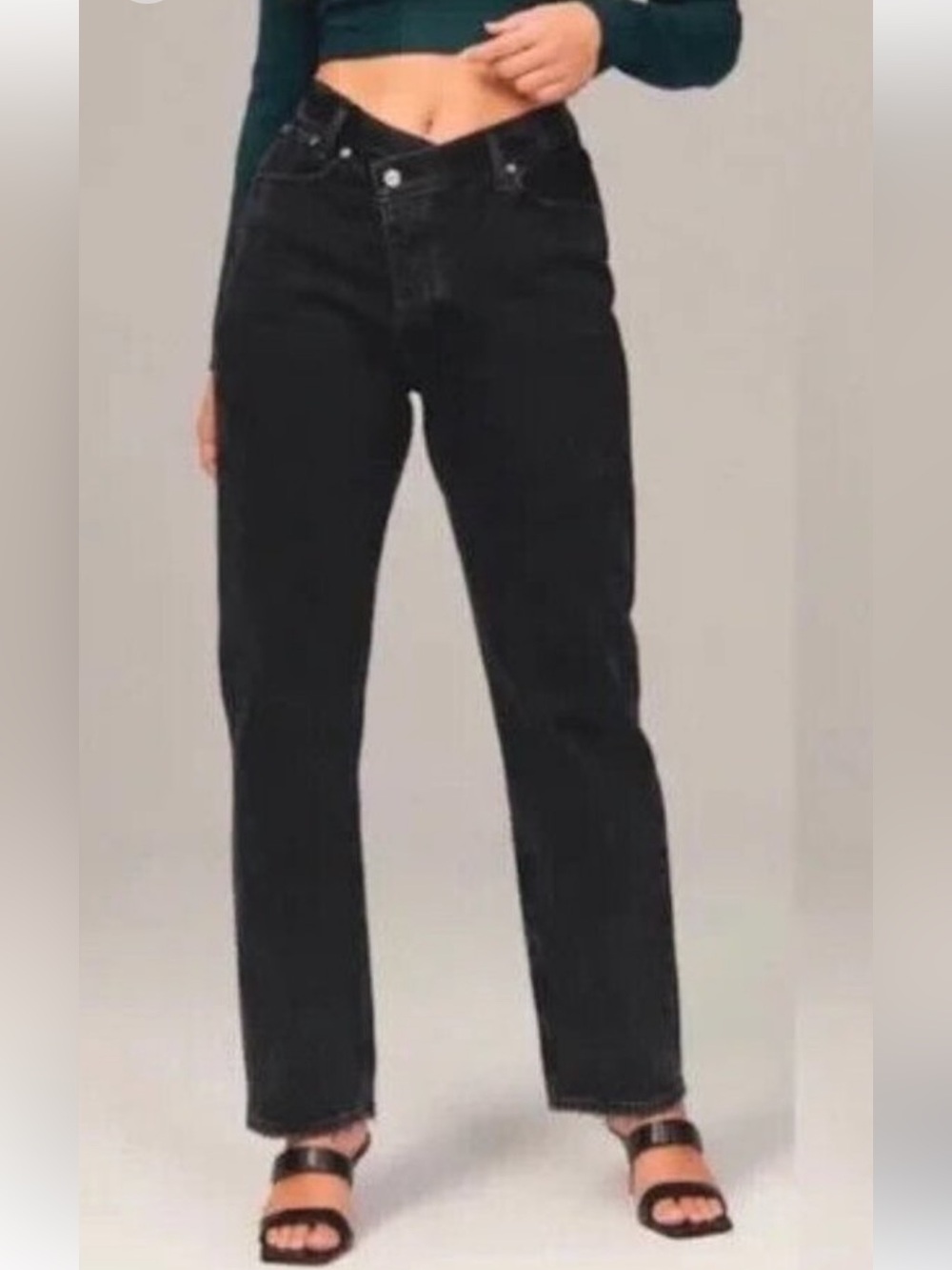 Abercrombie & Fitch 90s Slim Straight High Rise Jeans 26 / 2L Cross Over Waist